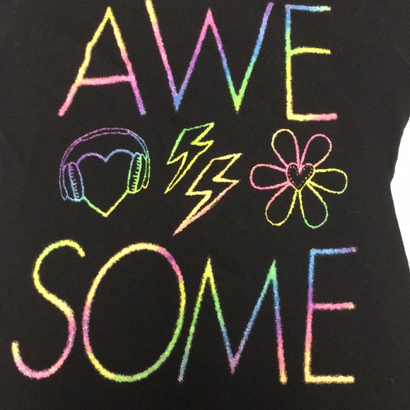 Rainbow Awesome Short Sleeve Shirt - Girls 10/12 - Picture 2 of 5